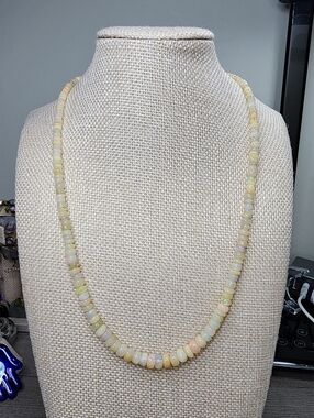 Handcrafted Yellow Opal Bead Necklace
